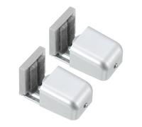 sourcing map 2Pcs Sliding Barn Door Floor Guide, 10-35mm Adjustable Stay Roller with Felt Pad, Flush Flat Bottom Roller Wheels for Doors, Closet, Small Space, Silver