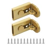 sourcing map 2Pcs Sliding Door Lock, 2.09" 90 Degree Safety Hasp Locking Latch, Stainless Steel Right Angle Security Padlock with Screws for Push/Sliding/Barn Doors and Gate, Gold