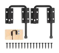 sourcing map 2Pcs Sliding Door Loop Lock Latch, 2.36 Inch Flexible U-Shaped Latch Hook Lock with Screws for Uneven or Warped Doors Window Barn Garden Fence Increase Home Security, Black