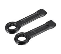 sourcing map 2Pcs Slogging Ring Spanner 30mm 32mm High Tensile Steel Straight Handle Box End