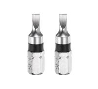 sourcing map 2pcs Slotted Screwdriver Bit SL3 1/4" Hex Shank 25mm/1" Length Magnetic Flat Head Hex Bits S2 Steel Electric Screw Driver Bit