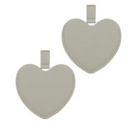 sourcing map 2Pcs Small Pocket Mirrors for Purse, 3.82" x 3.35" Heart Shape Stainless Steel Compact Makeup Mirror with Leather Case, Travel Handheld for Women, Girls(Gray)