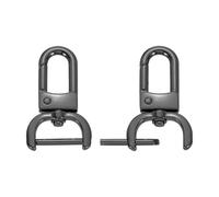 sourcing map 2Pcs Snap Hook Swivel Clasp, 16mm(5/8 Inch) Detachable D-Rings Lobster Clasps, Bag Strap Replacement for Purse Handbags Keychain, Black