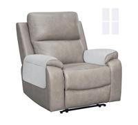 sourcing map 2Pcs Sofa Armrest Covers, Armchair Covers with Side Storage Pocket Waterproof Recliner Chair Protector Anti-Slip Couch Arm Headrest Protect for Home Living Room, Pure White