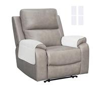 sourcing map 2Pcs Sofa Armrest Covers, Armchair Covers with Side Storage Pocket Waterproof Recliner Chair Protector Anti-Slip Couch Arm Headrest Protect for Home Living Room, Reddish Gray