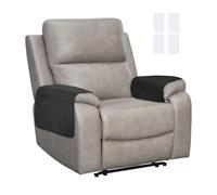 sourcing map 2Pcs Sofa Armrest Covers, Armchair Covers with Side Storage Pocket Waterproof Recliner Chair Protector Anti-Slip Couch Arm Headrest Furniture Protect for Home Living Room, Black