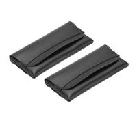 sourcing map 2Pcs Soft Eyeglass Cases, Leather Sunglass Case Portable Glasses Pouch for Women Men Sunglasses Cases (Black)