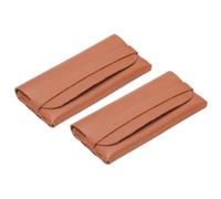 sourcing map 2Pcs Soft Eyeglass Cases, Leather Sunglass Case Portable Glasses Pouch for Women Men Sunglasses Cases (Brown)