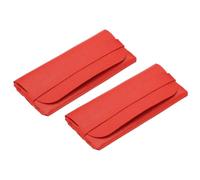 sourcing map 2Pcs Soft Eyeglass Cases, Leather Sunglass Case Portable Glasses Pouch for Women Men Sunglasses Cases (Red)