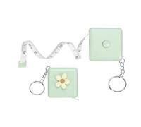 sourcing map 2Pcs Soft Tape Measure 60" Double Scale Retractable Mini Cartoon Measuring Tape Cute Tape Measurer for Sewing Craft Cloth Fabric Tailor Weight Loss Body Measurements, White Flower