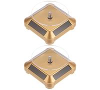 sourcing map 2pcs Solar Display Stand Turntable 3.54" Plate Dia 360° Two-Way Rotating ABS Plastic Automatic Revolving Display for 3D Print Jewelry Displaying, Gold Tone
