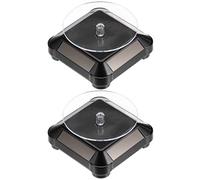 sourcing map 2pcs Solar Display Stand Turntable 3.54" Plate Dia Battery Double Use 360° Two-Way Rotating ABS Plastic Automatic Revolving Display for 3D Print Jewelry Displaying, Black