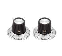 sourcing map 2Pcs Speaker Control Knob Power Amplifier Knob 29x18mm Digital Knob Cap for 6mm Dia. Shaft Potentiometer