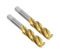 sourcing map 2pcs Spiral Flute Thread Taps, 1/2-20 UNF H2 Screw Threading Tap, Titanium Coated 6542 High Speed Steel Machine Tapping Tools for Machinist Repair