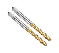 sourcing map 2pcs Spiral Flute Thread Taps 10-24 UNC 2B Machine Threading Tap Bit, Titanium Coated Screw Tapping Repair Tool, M2 High-Speed Steel (HSS)