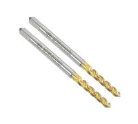 sourcing map 2pcs Spiral Flute Thread Taps, M2.5 x 0.45 H2 Screw Threading Tap, Titanium Coated 6542 High Speed Steel Machine Tapping Tools for Machinist Repair