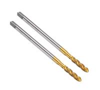 sourcing map 2pcs Spiral Flute Thread Taps Metric M5 x 0.8 H2 100mm Extra Long Machine Threading Tap Bit Screw Tapping Repair Tool, Titanium Coated High-Speed Steel