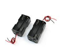 sourcing map 2Pcs Spring Clip Black Dual Layers Battery Storage Holder 4 x 1.5V AA
