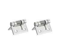 sourcing map 2Pcs Spring Hinge, 1" Length 304 Stainless Steel Spring Loaded Hinges, Self-Closing Cabinet Hinges for Left and Right Hand Doors Cabinet Closet DIY Hardware, Silver (Interior)