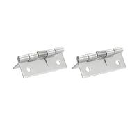 sourcing map 2Pcs Spring Hinge, 2" Length 304 Stainless Steel Spring Loaded Hinges, Self-Closing Cabinet Hinges for Left and Right Hand Doors Cabinet Closet DIY Hardware, Silver (Interior)