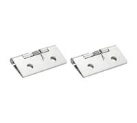 sourcing map 2Pcs Spring Hinge, 3.5" Length 304 Stainless Steel Spring Loaded Hinges, Self-Closing Cabinet Hinges for Left and Right Hand Doors Cabinet Closet DIY Hardware, Silver (Exterior)