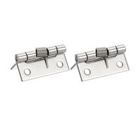 sourcing map 2pcs Spring Loaded Hinges 1.5" Length Stainless Steel Spring Self-Opening Small Door Hinge for Cabinet Door Box DIY Hardware, Silver