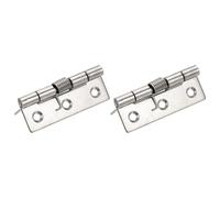 sourcing map 2pcs Spring Loaded Hinges 3" Length Stainless Steel Spring Self-Opening Small Door Hinge for Cabinet Door Box DIY Hardware, Silver