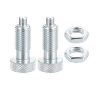 sourcing map 2pcs Spring Plunger M16x2 Thread Size Pin Dia. 8mm Retractable Quick Release Pins Carbon Steel Non-Locking Index Plunger for Industrial Equipment