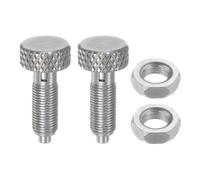 sourcing map 2Pcs Spring Plunger with Knurled Handle M5x0.5 Pin Dia.2.5mm Retractable Release Pins Stainless Steel Non-Locking Retractable Index Plunger for Industrial Equipment