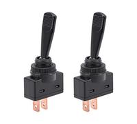 sourcing map 2Pcs SPST Latching Rocker Toggle Switch 20A 12V 2P ON-OFF Flat Rod Black