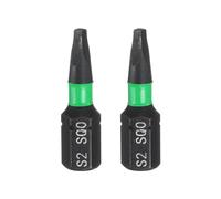 sourcing map 2pcs SQ0 Square Screwdriver Bit 1/4" Hex Shank 25mm/1" Length Magnetic 4 Point Head Hex Bits S2 Steel Screw Driver Bit Industrial Grade Electric Drill Bits