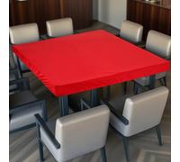 sourcing map 2Pcs Square Elastic Fitted Tablecloths, 34"x34" Camping Table Cover Picnic Table Cloth for Kitchen Banquet Outdoor Party, Red