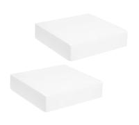 sourcing map 2Pcs Square Foam Cake Dummy Set, 8" x 8" x 2" Fake Cake Model Photo Prop Ornament for Wedding Supplies Birthday Cake Decoration, White