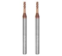 sourcing map 2pcs Square Nose End Mill 4mm Shank 2mm x 10mm AlTiSin Coated Solid Carbide Long Reach Extended Neck 4 Flutes CNC Router Bit Milling Cutter for Stainless Steel Hardened Steel