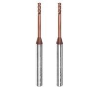 sourcing map 2pcs Square Nose End Mill 4mm Shank 2mm x 20mm AlTiSin Coated Solid Carbide Long Reach Extended Neck 4 Flutes CNC Router Bit Milling Cutter for Stainless Steel Hardened Steel