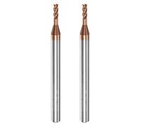 sourcing map 2pcs Square Nose End Mill 4mm Shank 2mm x 8mm AlTiSin Coated Solid Carbide Long Reach Extended Neck 4 Flutes CNC Router Bit Milling Cutter for Stainless Steel Hardened Steel
