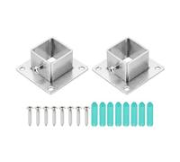 sourcing map 2Pcs Square Post Base for 1x1 Posts Fittings, 1.8mmT Stainless Steel Flange Bases Deck Post Brackets Heavy Duty for Deck Fence Railing Handrail Mounting