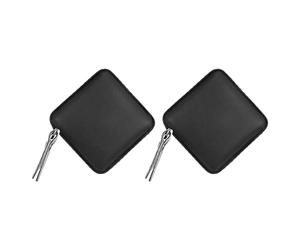 Sourcing Map 2pcs Square Retractable 60-inch Soft Leather Case Tailors Tape Measure Pocket Size for Body, Sewing Measurements, Black