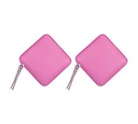 sourcing map 2pcs Square Retractable Measuring Tape 150cm/60-inch Soft Leather Case Tailors Tape Measure Pocket Size for Body, Sewing Measurements, Magenta
