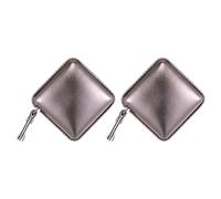 sourcing map 2pcs Square Retractable Measuring Tape 150cm/60-inch Soft Leather Case Tailors Tape Measure Pocket Size for Body, Sewing Measurements, Dim Grey