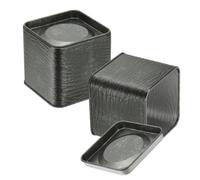 sourcing map 2pcs Square Tin Can, 2.95inch Metal Empty Storage Container Organizer Candle Jar with Lid for Treats Gifts Favors Loose Tea Coffee Crafts Cookies, Brown