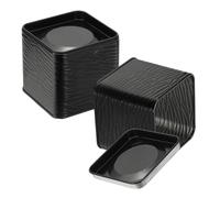 sourcing map 2pcs Square Tin Can, 2.95inch Metal Empty Storage Container Organizer Candle Jar with Lid for Treats Gifts Favors Loose Tea Coffee Crafts Cookies, Black