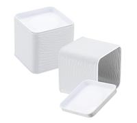 sourcing map 2pcs Square Tin Can, 2.95inch Metal Empty Storage Container Organizer Candle Jar with Lid for Treats Gifts Favors Loose Tea Coffee Crafts Cookies, White
