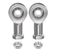 sourcing map 2pcs SSI8T/K Female Rod End Bearing M8 Bore and M8x1.25 Right Hand Thread, Stainless Steel Joint Rod Ends, Includes Jam Nuts
