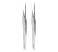 sourcing map 2pcs ST-12 Precision Tweezers 135mm Pointed Anti-Corrosion Stainless Steel Craft Professional Tweezer for Replace Precision Parts Technology Industrial Electronics