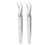 sourcing map 2pcs ST-15 Precision Tweezers 121mm Pointed Anti-Corrosion Stainless Steel Craft Professional Tweezer for Replace Precision Parts Technology Industrial Electronics
