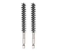 sourcing map 2pcs Stainless Steel Bore Brush 12mm Dia Cleaning Wire Brush with Handle 1/4 Inch Hex Shank for Tubes, Ports, Bearings