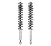 sourcing map 2pcs Stainless Steel Bore Brush 15mm Dia Cleaning Wire Brush with Handle 1/4 Inch Hex Shank for Tubes, Ports, Bearings