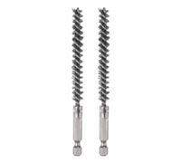 sourcing map 2pcs Stainless Steel Bore Brush 8mm Dia Cleaning Wire Brush with Handle 1/4 Inch Hex Shank for Tubes, Ports, Bearings
