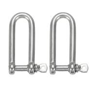 sourcing map 2Pcs Stainless Steel Bow Shackle, 1/2"(12mm) Long D Shape Screw Pin Large Screw Shackles for Boat Sailboat Chain Rigging Clasp Paracord Jewelry Marine Tackle, Silver Tone